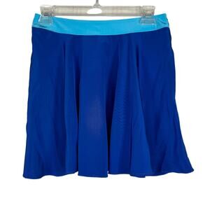 Madison Marcus Blue Silk Skater Mini Skirt XS NWT